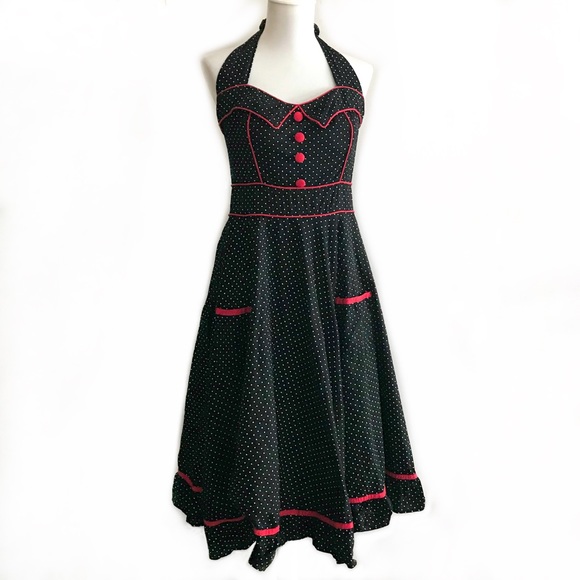Hell Bunny Dresses & Skirts - Hell Bunny Polka Dot Retro Pin-up Halter Dress